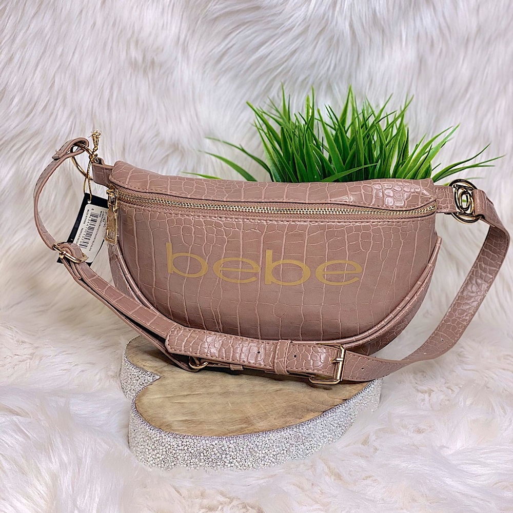 BEBE Josephine Croco Convertible Sling MINK